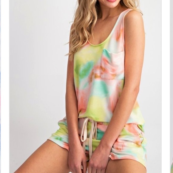 🍈🍊LIME & PEACH 2PIECE TIE DYE SET - Picture 10 of 10